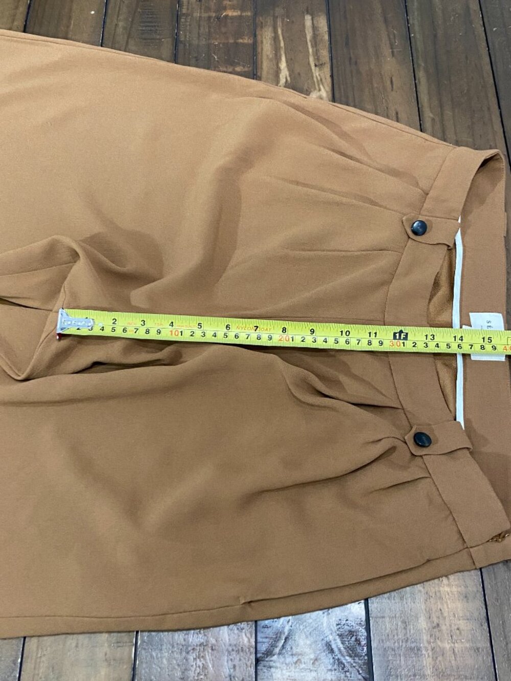 Sezane Dan Trousers Camel Tan Wide Leg High Waist Pleated Pants 44 US 12 - Picture 6 of 11